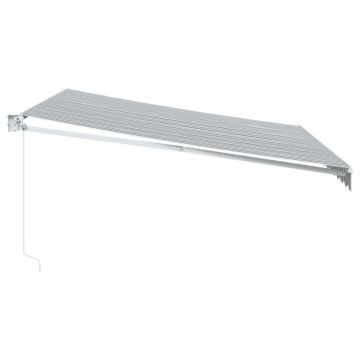 Vidaxl Retractable Awning Anthracite And White 4x3 M Fabric&aluminium