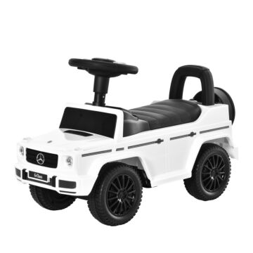 Homcom Aosom Compatible Baby Push Handle Sliding Car Mercedes-benz G350 Licensed Foot To Floor Slider Stroller W/ Horn Under Seat Storage White