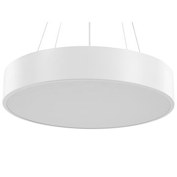 Pendant Lamp White Steel Acrylic Integrated Led Lights Round Ring Hanging Modern Lighting Beliani