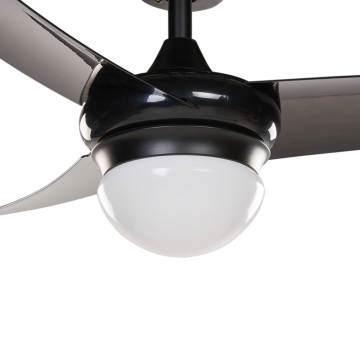 Ceiling Fan With Light Ventilator Black Synthetic Material Remote Control 6 Speed Options 3 Light Temperature Traditional Living Room Bedroom Beliani