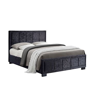 Hannover Small Double Bed Black Crushed Velvet