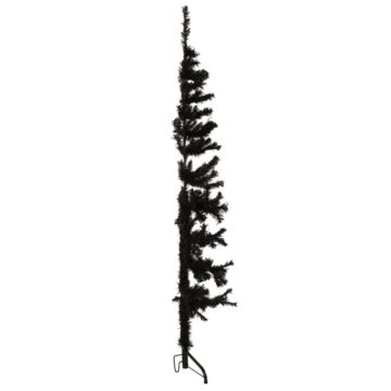 Vidaxl Slim Artificial Half Christmas Tree With Stand Black 150 Cm