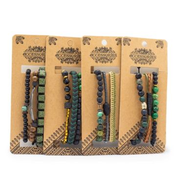 Mens Premium Bracelet Sets - Outdoor Greens (asst)