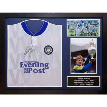 Leeds United Fc 1992 Strachan Signed Shirt (framed)