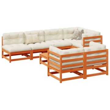 Vidaxl 8 Piece Garden Sofa Set Wax Brown Solid Wood Pine