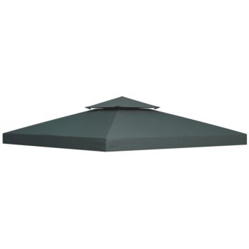 Outsunny Gazebo Roof Replacement, For 3 X 3(m) Frames - Grey