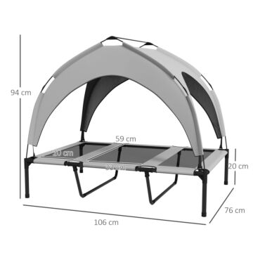 Pawhut Cooling Raised Pet Bed W/ Washable Breathable Mesh, For Large Dogs, 106 X 76 X 94cm - Light Grey