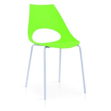 Orchard Plastic (pp) Chairs Green With Metal Legs Chrome 6s