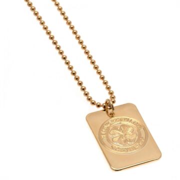 Celtic Fc Gold Plated Dog Tag & Chain