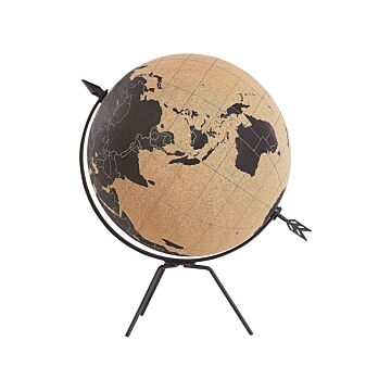 Decorative Globe Brown Cork 25 Cm Modern Beliani