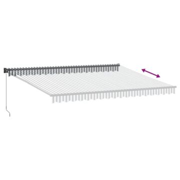 Vidaxl Retractable Awning Anthracite And White 4.5x3 M Fabric&aluminium