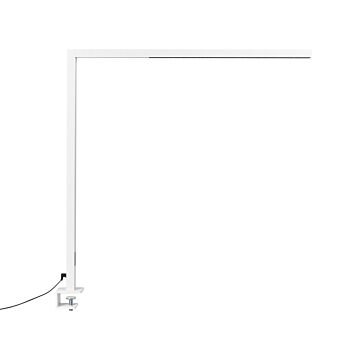 Desk Led Lamp White Metal 120 Cm Aluminium With Clamp Dimmer Motion Daylight Sensor Office Study Modern Beliani