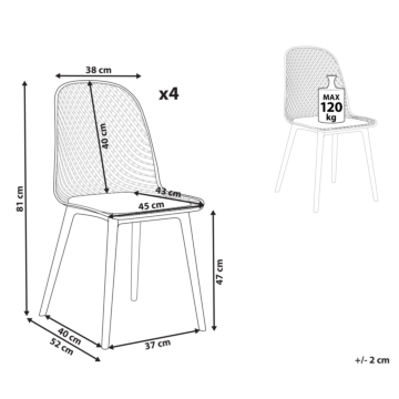 Set Of 4 Dining Chairs Light Pastel Pink Synthetic Seat And Legs Open Net Design Backrest Modern Minimalist Beliani