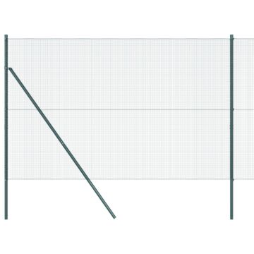 Vidaxl Welded Wire Fence With 13 Posts Green 1.5x50 M Steel