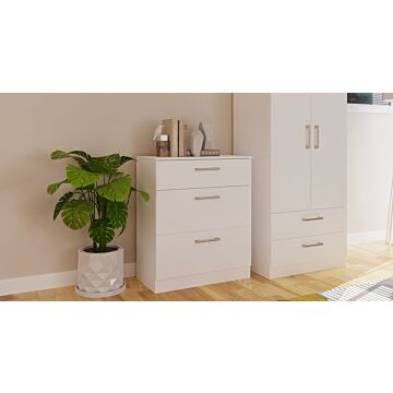 Devon 3 Drawer Deep Chest In White