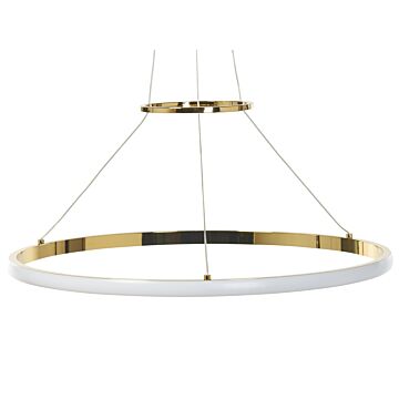 Pendant Lamp Gold Aluminium Iron Integrated Led Lights Rings Round Shape Hanging Modern Glamour Lighting