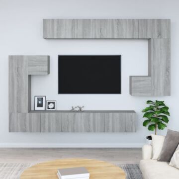 Vidaxl Wall-mounted Tv Cabinet Grey Sonoma Engineered Wood