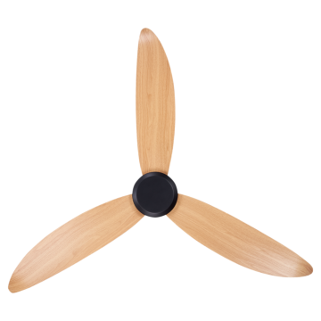 Ceiling Fan Metal Black Light Wood Effect Speed Control Living Room Bedroom Modern Scandinavian Beliani