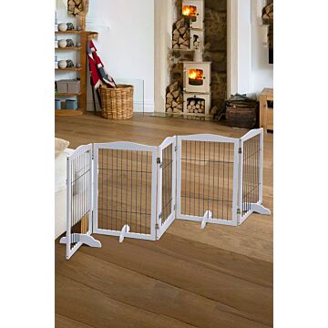 5 Panel Wooden Folding Pet Game Fence Safety Barrier Divider (280cm W X 80cm H)