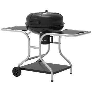 Outsunny Charcoal Grill Trolley Barbecue Grill W/ Wheels