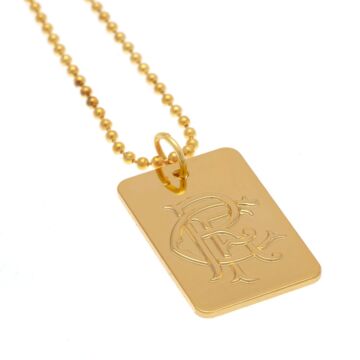 Rangers Fc Gold Plated Dog Tag & Chain