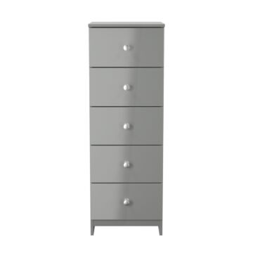 Yarmouth 5 Drawer Bedside Cabinet In Uniform Grey & Dusk Grey