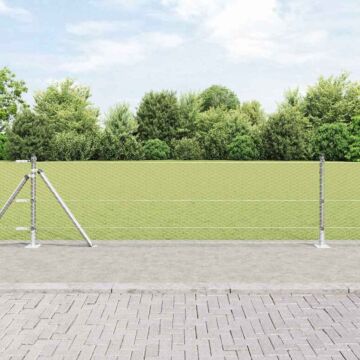 Vidaxl Hexagon Fence 0.6x100 M Galvanised Steel, Vidaxl Fence Posts With Base Plates 13 Pcs Ø32mm 70cm Galvanised Steel