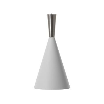 Hanging Light Pendant Lamp White Shade Geometric Cone Modern Minimalistic Design Beliani