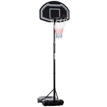 Homcom Adjustable Basketball Hoop And Stand, With Wheels And Weight Base