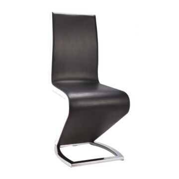 Aldridge Dining Chair Black With White Pu Sides (2s)