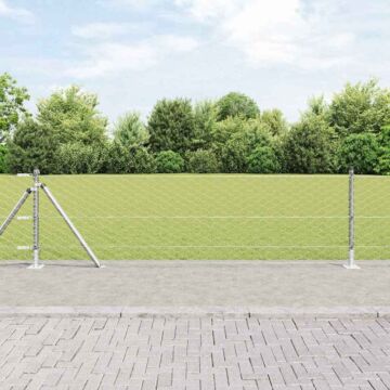 Vidaxl Hexagon Fence 0.6x100 M Galvanised Steel, Vidaxl Fence Posts With Base Plates 13 Pcs Ø32mm 70cm Galvanised Steel