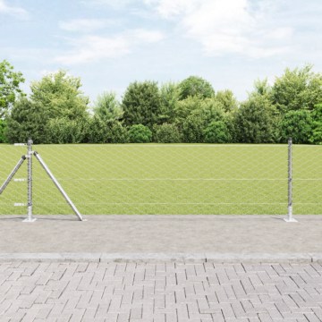 Vidaxl Hexagon Fence 0.6x100 M Galvanised Steel, Vidaxl Fence Posts With Base Plates 13 Pcs Ø32mm 70cm Galvanised Steel