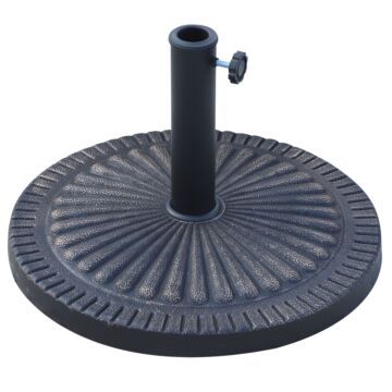 Outsunny 14kg Garden Parasol Base, Round Resin Sun Umbrella Base, Outdoor Umbrella Stand For 38mm Or 48mm Outdoor Umbrella Poles, Bronze Tone