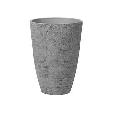 Plant Pot Grey Stone 43 X 43 X 60 Cm Indoor Outdoor Beliani
