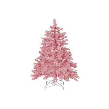 Artificial Christmas Tree Pink Synthetic 120 Cm Metal Base Traditional Winter Holiday Decoration Beliani