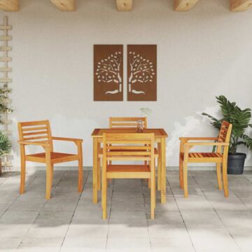Vidaxl 5 Piece Garden Dining Set Made Of Solid Acacia Wood