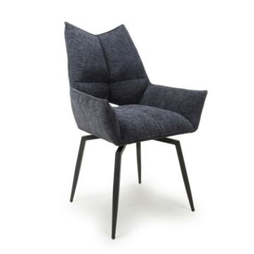 Dakar Textured Effect Charcoal Swivel Chair