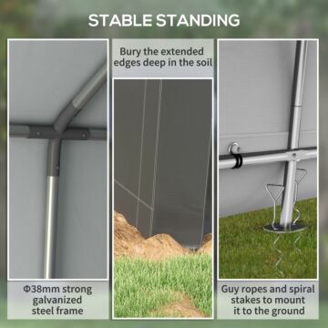 Outsunny 3 X 3(m) Waterproof Portable Shed, Garden Storage Tent With Ventilation Window, For Bike, Motorbike, Garden Tools