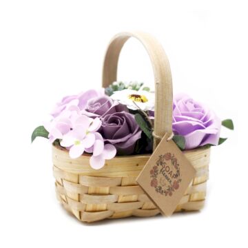 Medium Lilac Bouquet In Wicker Basket