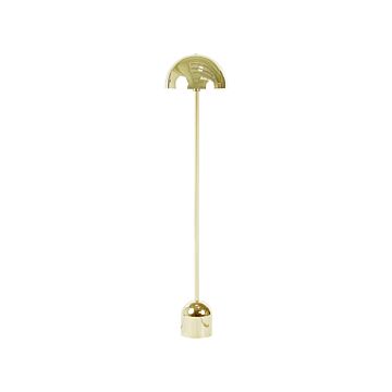 Floor Lamp Golden Metal 158 Cm Glossy Gold Round Shade Living Room Light Beliani