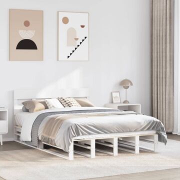 Vidaxl Bed Frame Without Mattress White 140x190 Cm Solid Wood Pine