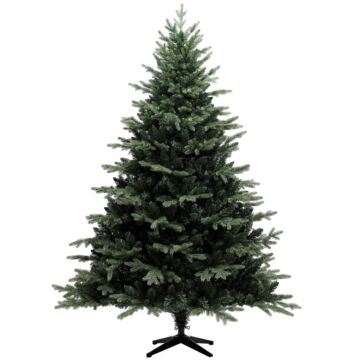 Homcom 7ft Artificial Spurce Christmas Tree With 3116 Branch Tips And Foldable Steel Base, Realistic Hinged Xmas Tree, Holiday Décor For Home Office, Green