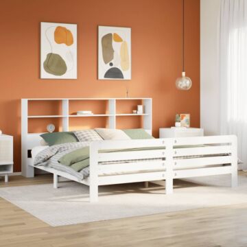 Vidaxl Bed Frame Without Mattress White 200x200 Cm Solid Wood Pine