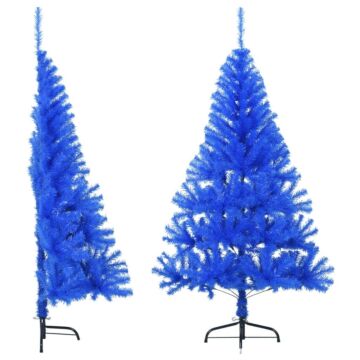 Vidaxl Artificial Half Christmas Tree With Stand Blue 150 Cm Pvc