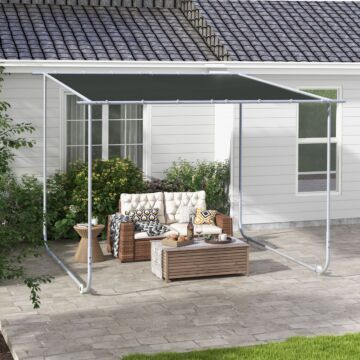 Outsunny 3 X 3(m) Mobile Pergola Kit, Portable Garden Gazebo With Wheels, Sandbags, Steel Frame, Uv-resistant