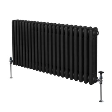 Traditional 3 Column Radiator - 600 X 1012mm - Black