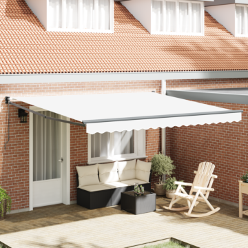 Vidaxl Manual Retractable Awning White 400x300 Cm