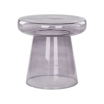 Side Table Dark Red Glass Accent End Table Decor Display Tinted Transparent Design Beliani