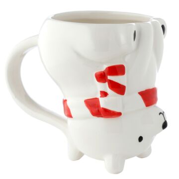 Novelty Upside Down Ceramic Mug - Polar Bear