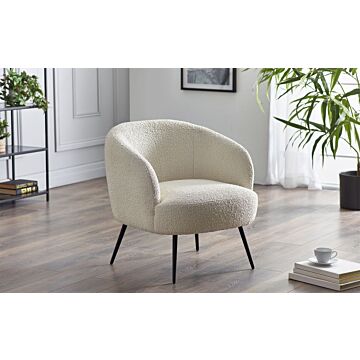 Gigi Boucle Accent Chair - Ivory